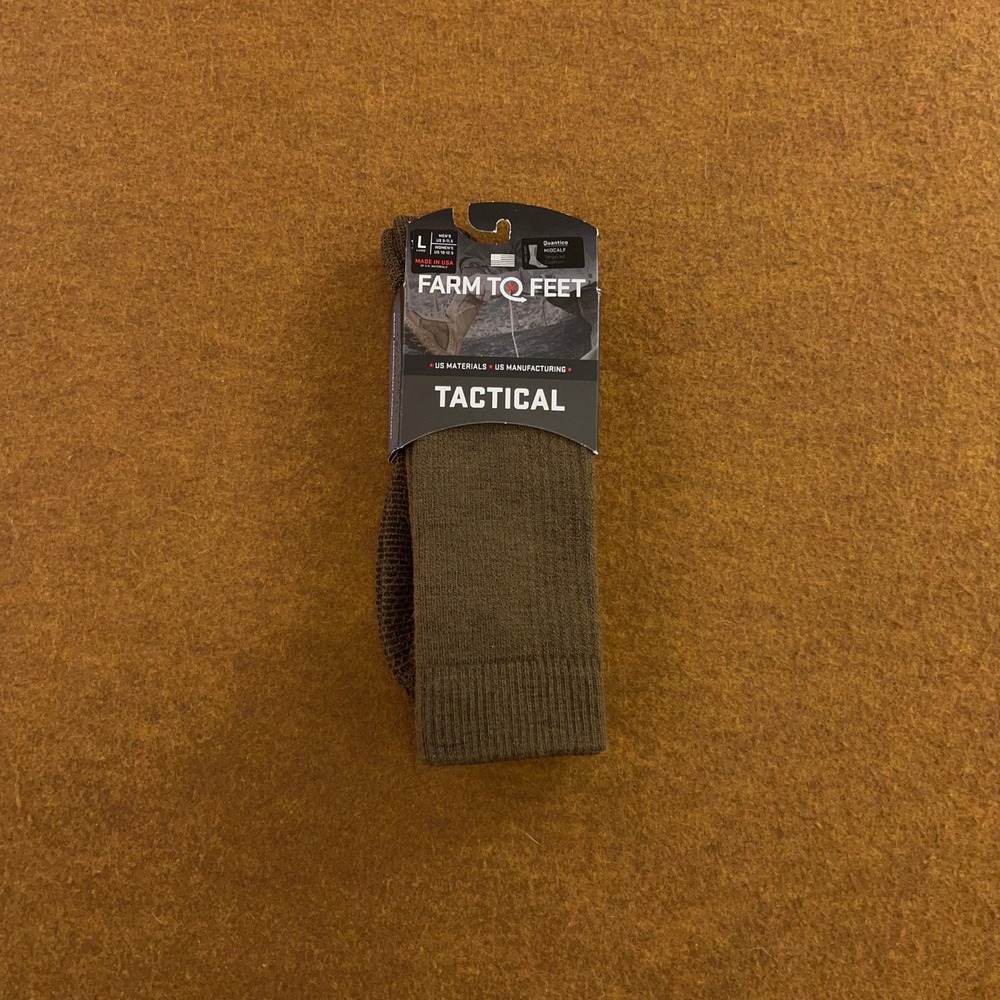 Farm To Feet Unisex Large Brown Quantico Tactical Midcalf Merino Wool Socks NWT